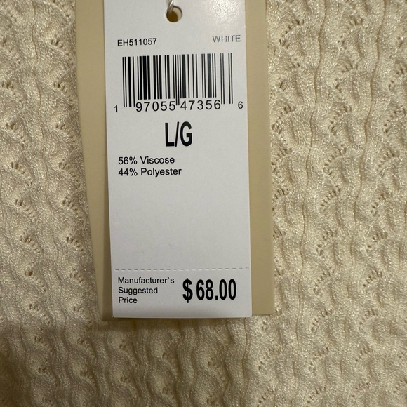 Women's Ellie Tahari Knit Top Size L White - Picture 3 of 3